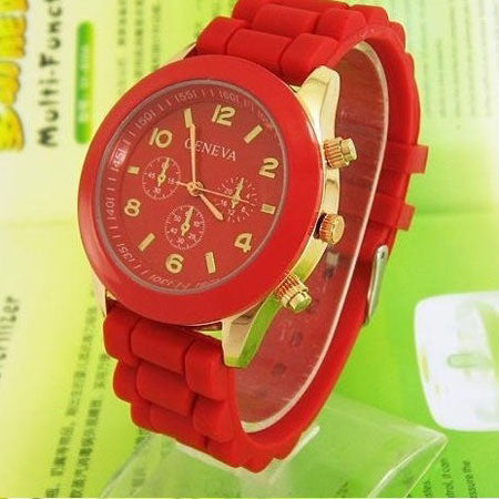 Unisex Rose Gold Silicone Sports Watches