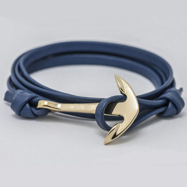 Multilayer Anchor Leather Bracelet